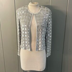 ADRIANNA PAPELL Evening Beaded Silk Jacket